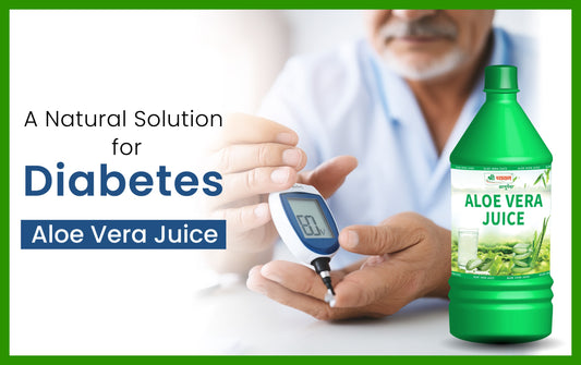 A bottle of @shrichyawanayurved aloe vera juice, a beneficial ayurvedic medicine for diabetes management.