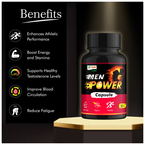 Ayurvedic Men Power capsule for men's Health|| Natural Testosterone Booster ||PE and ED 30 Tablets