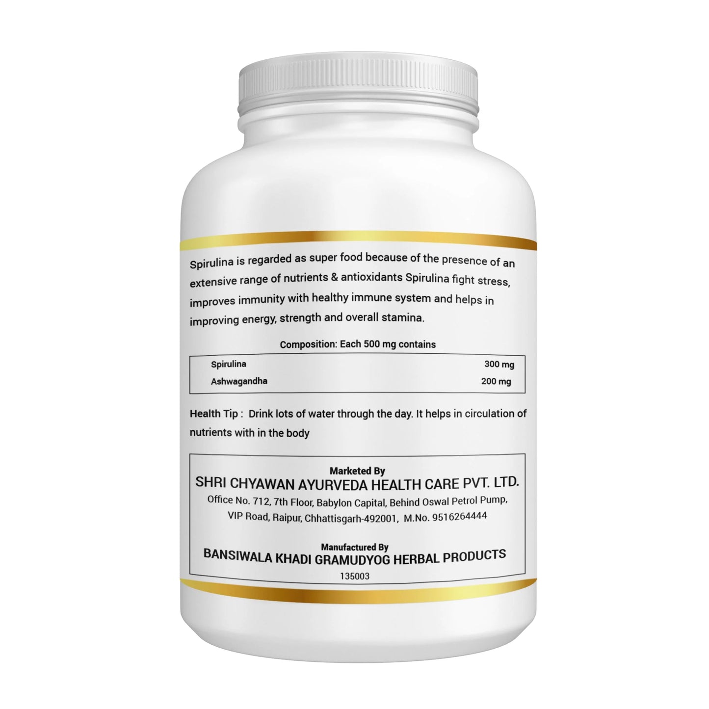 Spirulina Capsules with Ashwagandha | Spirulina Capsules Uses
