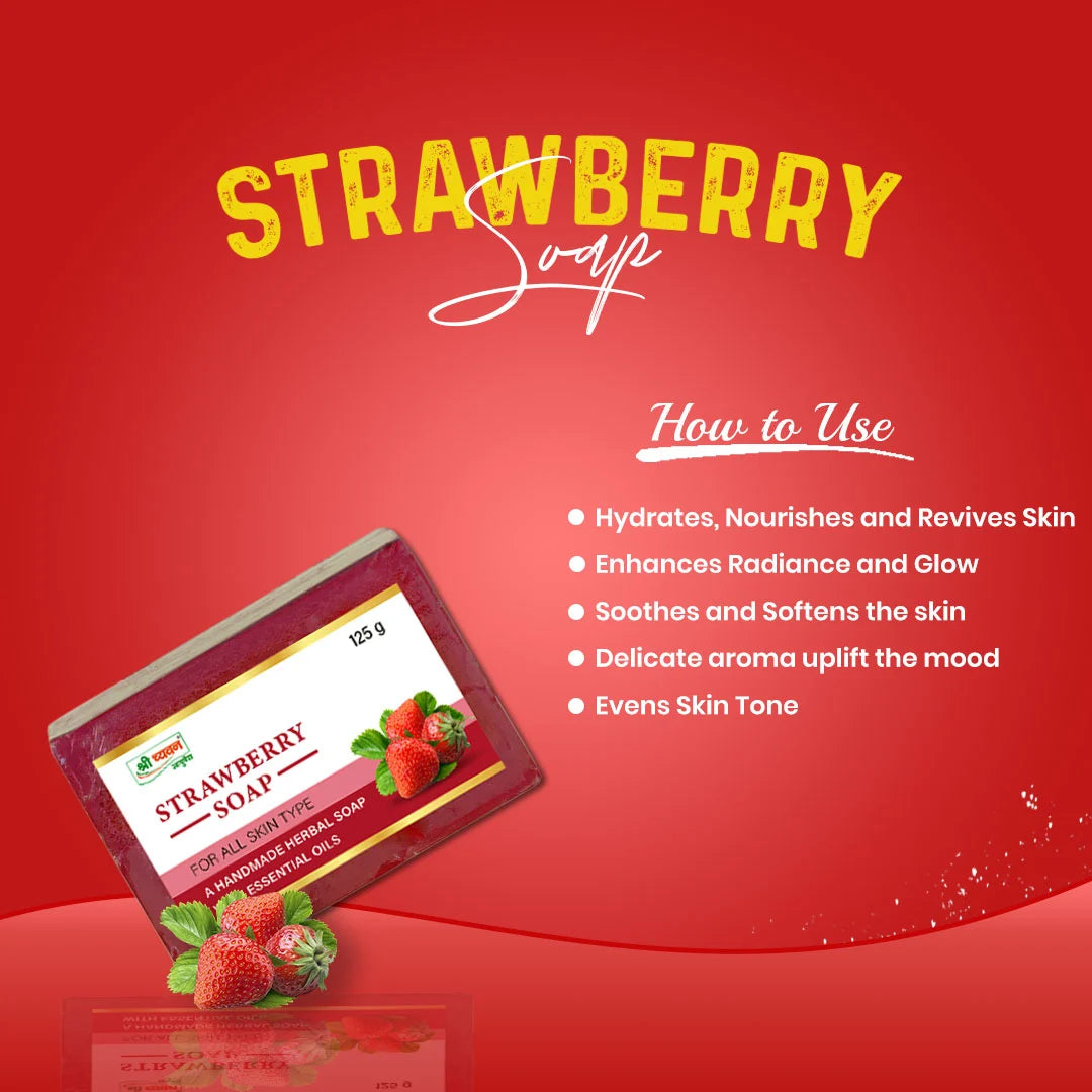 Herbal Strawberry Soap A handmade Natural & Pure soap with Essentia