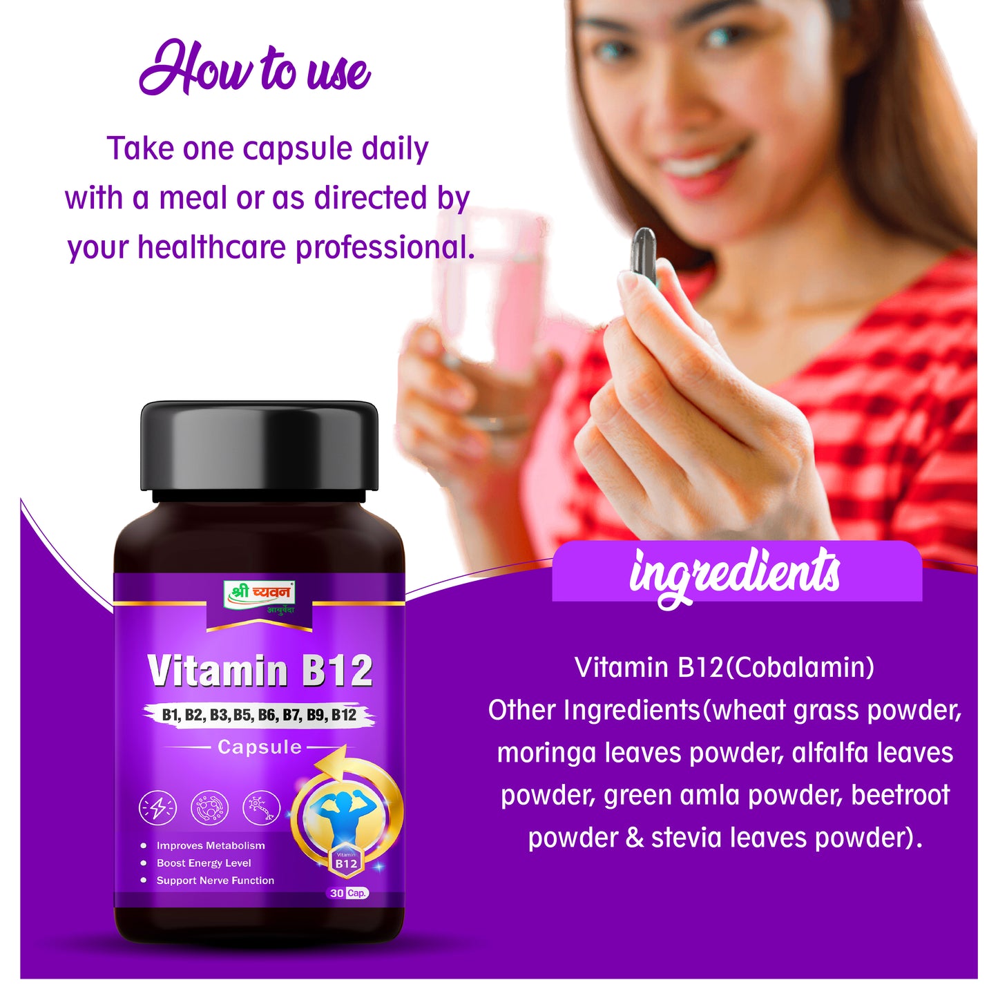 Best Multivitamin Tablets Capsule Vitamin B12 for Men and Women