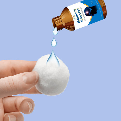 Put 5 drops of Memory Booster on a cotton ball 