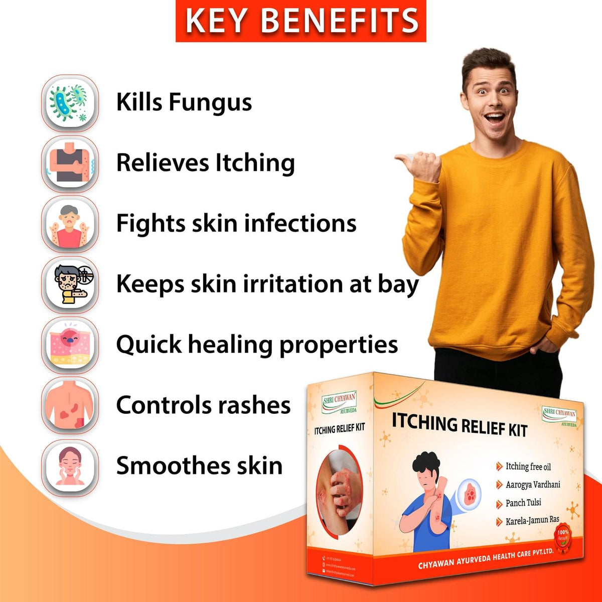 One Tablet For Skin Rash Ayurvedic Medicine for Itching - Itching Relief Kit