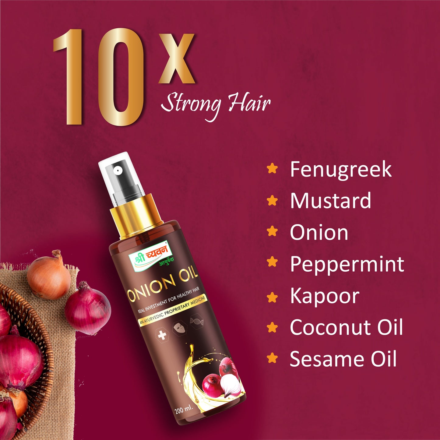 onion oil for radient hair
