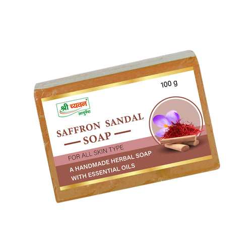 Shrichyawan Herbal Saffron Sandal Soap Jar of 100 GM
